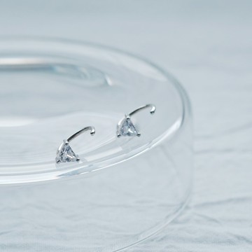 三角形 鉤形耳環 925 銀