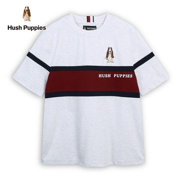 Hush Puppies 上衣 男裝涼感拼接HP鋼模刺繡狗上衣