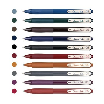 SKB 0.5mm 復古色 速乾大容量 按動中性筆 G-2506