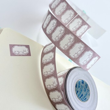 標籤貼紙 大 玩偶相框 可可色