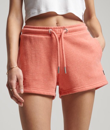 Superdry Women's Women's Organic Cotton Vintage Logo Jersey Shorts Cream / LA Coral Marl - Size: 8 Size: 4