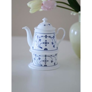 80 vintage time出口德國青花瓷系列經典唐草茶壺茶杯陶瓷茶具