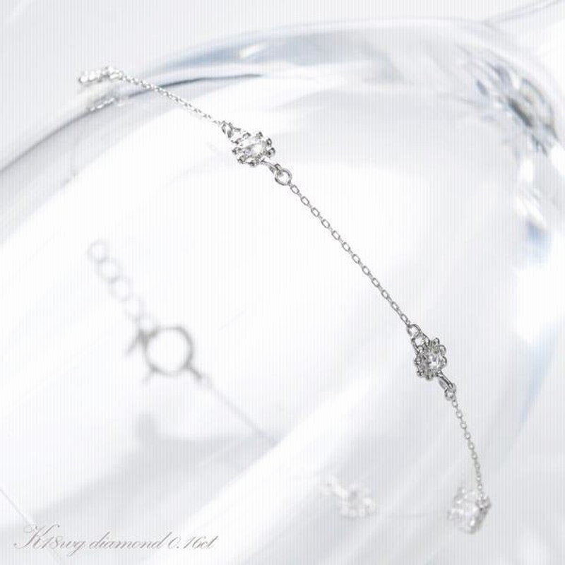 K18WG ローズカット ダイヤモンド ブレスレット | LINEブランド