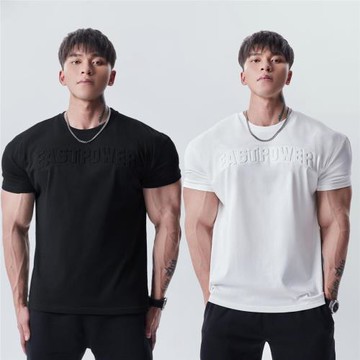 GD聯名東方力量袖口縮短收緊短袖T恤男半緊身運動休閑健身衣服