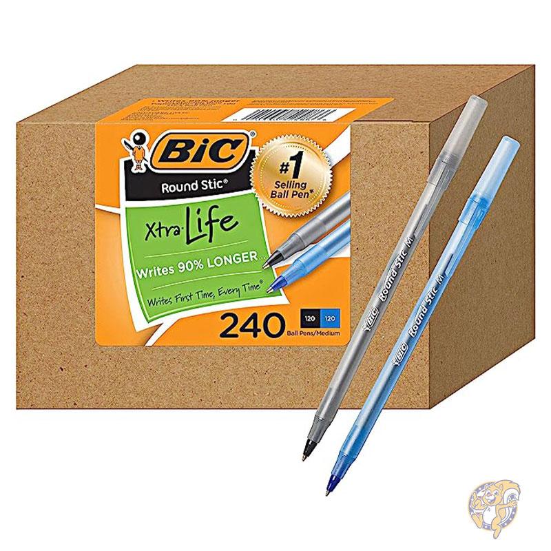 BIC ビック 文房具 ボールペン セット 黒120本 青120本 ブラックブルー