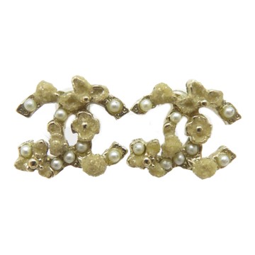 【二手名牌BRAND OFF】CHANEL 香奈兒 金色 金屬 鍍金 耳環