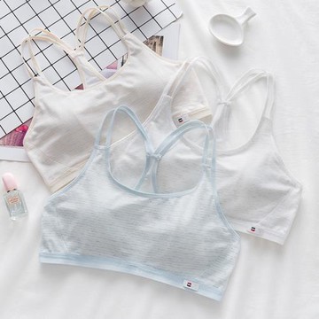 怡蘭芬跑步健身運動內衣少女薄款背心無鋼圈純棉學生文胸瑜伽防震