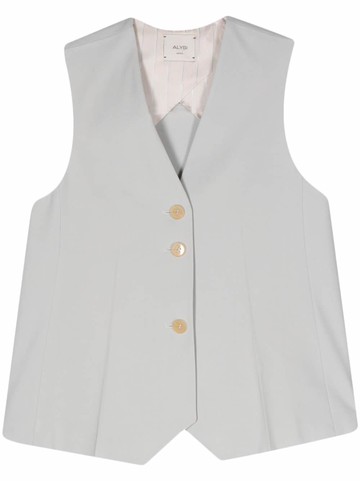 Alysi - single-breasted vest - women - Virgin Wool/Elastane/Acetate/Viscose - 44 - Grey