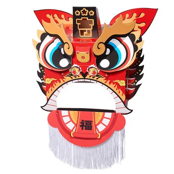 「美可節慶材料」中秋節龍舟舞龍瑞醒醒獅頭手工diy兒童製作材料幼稚園國潮龍頭