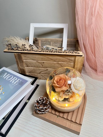 情人節 蜜柑橙永生花夜燈