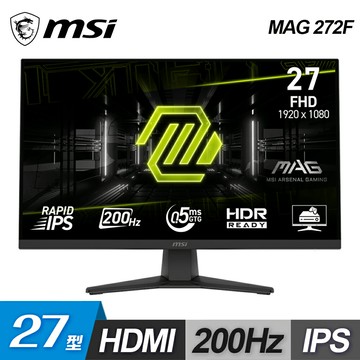 【MSI 微星】MAG 272F 27型 IPS 200Hz 電競螢幕【三井3C】