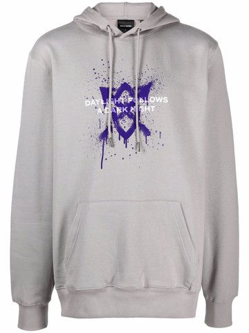 Daily Paper - logo-print cotton hoodie - men - Cotton - M - Grey
