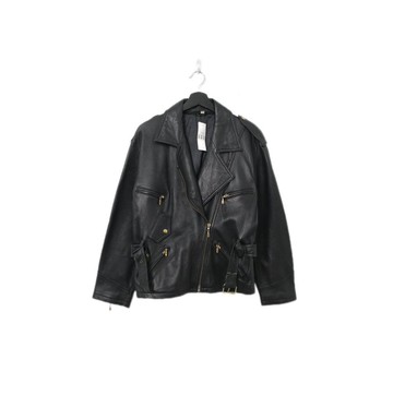 Back to Green-皮衣外套 金釦拉鍊 L-01//vintage Leather Jacket