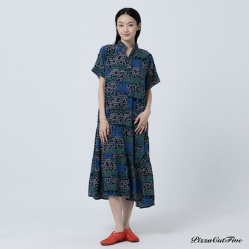 [涼感洋裝｜兩件1580]復古碎花短袖連身洋裝 PizzaCutFive PCF262485112