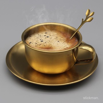 🔥臺灣出貨🔥不銹鋼咖啡杯套裝拿鐵咖啡杯複古簡約家用茶杯水杯下午茶杯牛奶杯