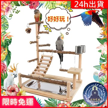 【寵物覺醒24h出貨】鸚鵡遊樂場(夾杯)食盆喝水飲水桌上站台站架站棍站架站杆站立文鳥磨爪鸚鵡用品