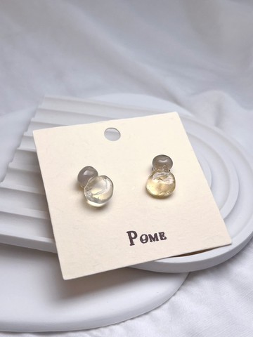 手作飾品 | 水晶耳環 • 天灰 | 彩瑪瑙 \ 冷淡風飾品