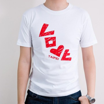 MILU 台灣故事 T-Shirt/  LOVE台北 / 短袖T恤 白色/ 純棉台灣製 Taiwan