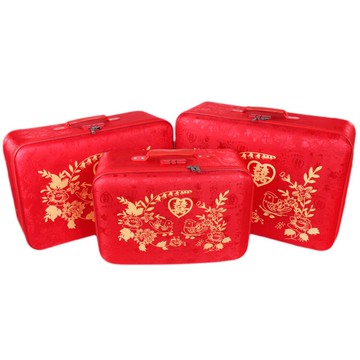 禮金箱彩禮錢盒子彩禮箱紅皮大紅色箱子嫁妝20寸24結婚箱新娘陪嫁