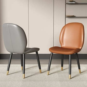 開發票 餐椅 【守望者】網紅餐椅家用輕奢高檔簡約北歐風臥室皮革靠背餐廳椅子