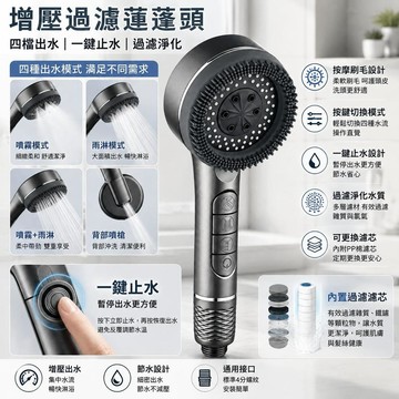 蓮蓬頭 增壓蓮蓬頭 過濾蓮蓬頭 加壓蓮蓬頭 花灑 省水蓮蓬頭 四檔蓮蓬頭 低壓蓮蓬頭 濾芯蓮蓬頭 除氯蓮蓬頭