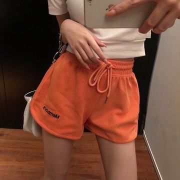 短褲女夏寬松ins潮學生百搭寬松顯瘦松緊高腰闊腿褲家居瑜伽熱褲