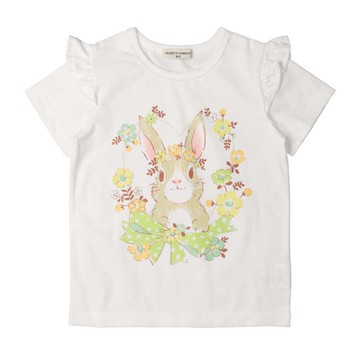 akachan honpo - T恤-兔子-米白色