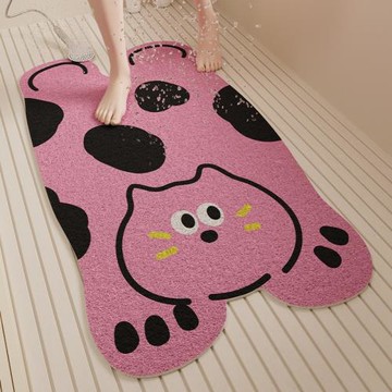 卡通兒童防摔浴室地墊家用衛生間淋浴防滑墊鏤空絲圈地墊一件代發