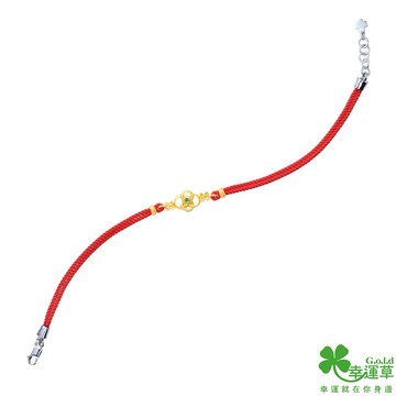 【幸運草金飾】花開金桂黃金/純銀扣手鍊
