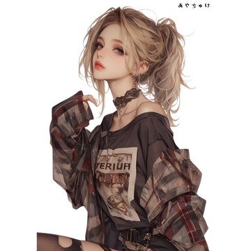 【10月新作5】07-094-0134 人物貼紙 輕龐克女孩