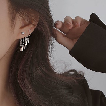 高級感流蘇耳掛耳飾2021年新款潮耳環耳釘無耳洞耳骨夾一體式耳夾