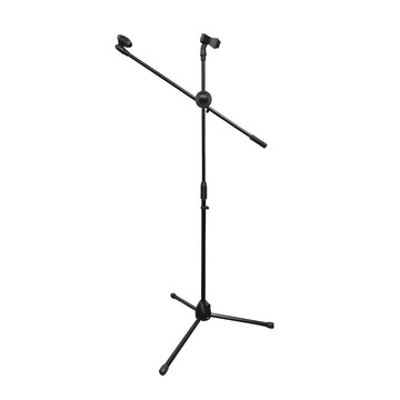 KONIX 直斜兩用3段式雙頭麥克風架  雙夾頭設計  360度自由調整  120 x 60 x 30cm  1個