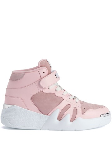 Giuseppe Zanotti - high-top suede-panel sneakers - women - Suede/Rubber/Leather - 38 - Pink