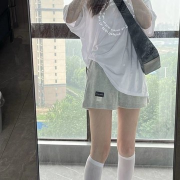 休閒短褲女  美式運動短褲女  夏季新款  休閒寬鬆顯瘦薄款短褲  百搭直筒闊腿熱褲潮WH