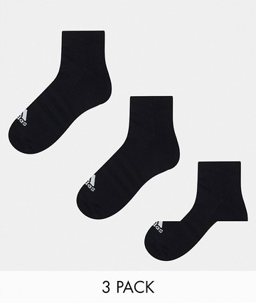 adidas Sportswear 3 pack trainer socks in black