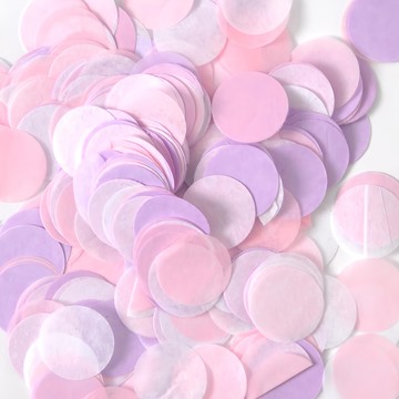 Party Show 大容量紙五彩碎紙 2.5公分 200克  粉色 + 紫色 + 白色  1個