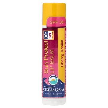 Stream2Sea, 抗曬潤唇膏 SPF 30+，櫻桃香草香，0.15 盎司（4 克）