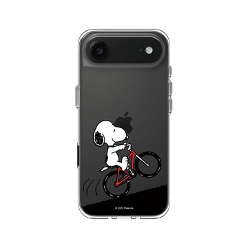 iPhone Air Clear Case（相機按鈕） 透明 - 史努比 Snoopy - 騎腳踏車