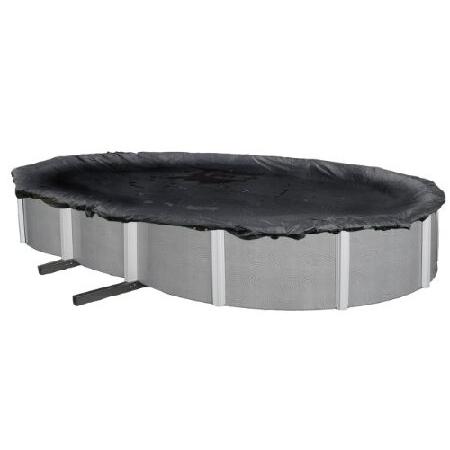 Blue Wave BWC622 12 x 24-ft Oval Rugged Mesh Above Ground Pool Winter Cover, Black