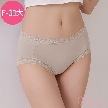 內褲 (加大、FREE)莫代爾玫瑰花邊柔軟蕾絲內褲(褲底桑蠶絲)_芋色#8065