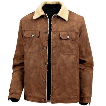 【巴黎精品】現貨+預購 美式加絨外套鋪棉夾克復古秋冬簡約上衣商務休閒-復古翻領絨毛男外套4色a1lz43