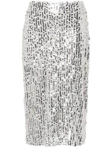 Baum Und Pferdgarten - Jolette sequin midi skirt - women - Elastane/Polyester/Recycled Polyester/Elastane - L - Silver