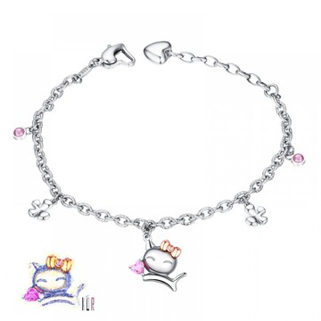 女手鍊  鑽石14K金鑽石白鋼 --Candy喵