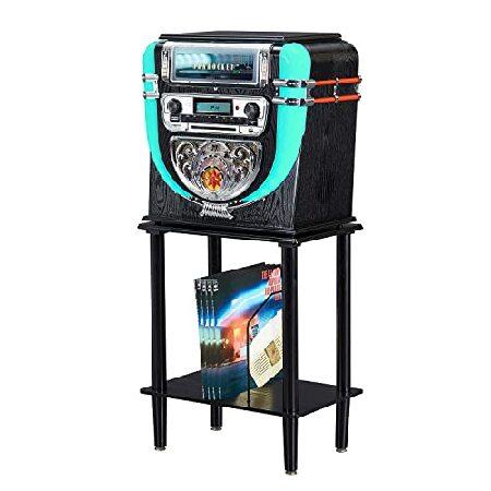 Arkrocket Boston Tabletop Jukebox Record Player Entertainment System with Stand Bluetooth CD Player FM Radio SD USB