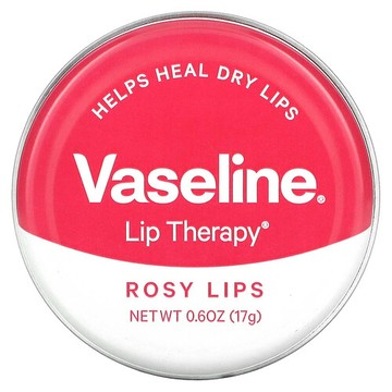 Vaseline, 唇部護理，玫瑰味唇膏，0.6 盎司（17 克）