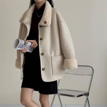 【巴黎精品】現貨+預購 羊羔毛外套皮衣夾克-保暖小奶熊兩面穿羊毛剪絨皮毛一體女外套4色a1it11