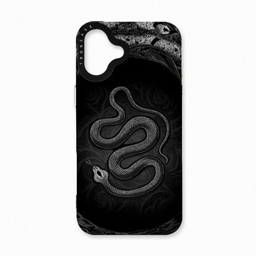 iPhone 16 Plus 殼 TRON IPhone 16 PLUS 黑白蛇圖騰 太空殼 透黑款 手機殼