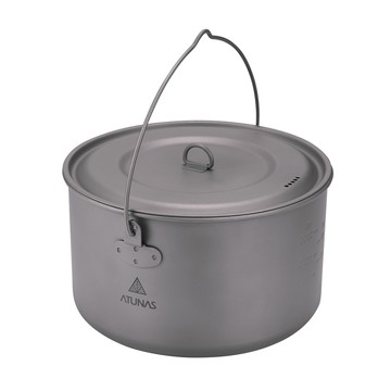 ATUNAS單層鈦折疊U型提手吊鍋2900ml(歐都納/平底湯鍋/登山炊具/野炊/露營/戶外餐具/輕量無毒)