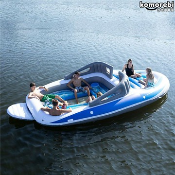 【加厚防漏氣】充氣船 充氣浮島 漂流船 橡皮艇 水上沙發 派對浮排 加厚PVC材質 多氣室安全設計 海上派對/湖泊漂流/家庭戲水