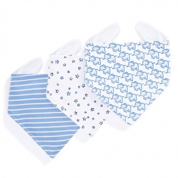 可愛粉藍色大象系列 口水巾 ( 三條一組)